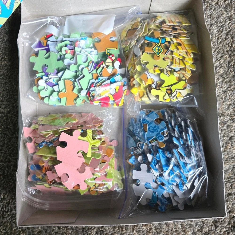 Scooby-Doo 4 Pack 100 Piece Puzzles Pressman 2005 Cartoon Network Vintage